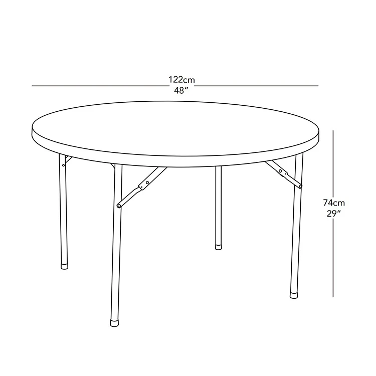 Cheap Modern Restaurant Furniture Design 4FT Round Modern White Folding Plastic Hdpe Extendable Dining Table