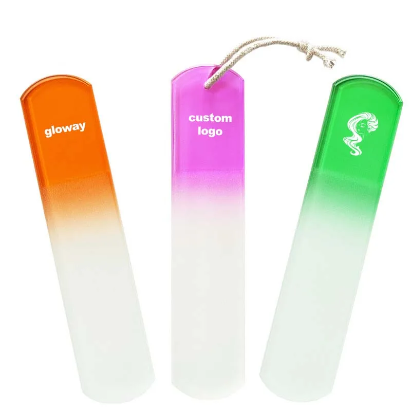 Gloway новый индивидуальный логотип разноцветный Пескоструйный технологический процесс пилка для удаления мозолей шлифовальный станок ног стеклянная