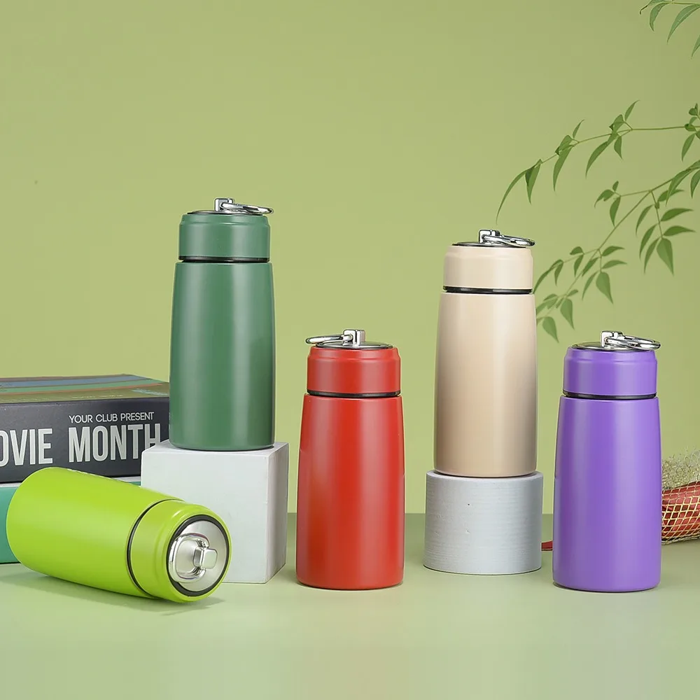 Customized High-appearance Mini Stainless Steel Thermos Travel Double Wall Vacuum Flasks Insulated Water Bottle Cup With Handle