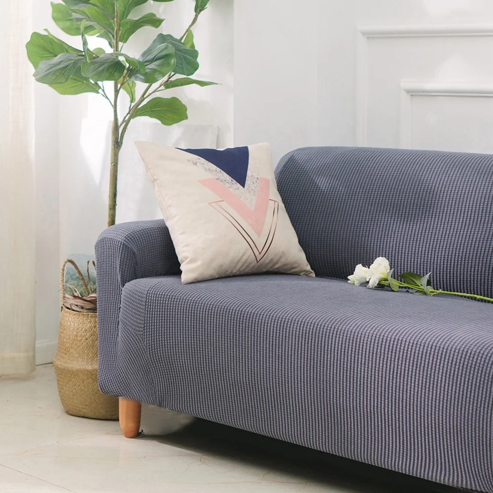 Polyester spandex jacquard velvet stretch universal couch protector sofa cover set suppliers for home decoration