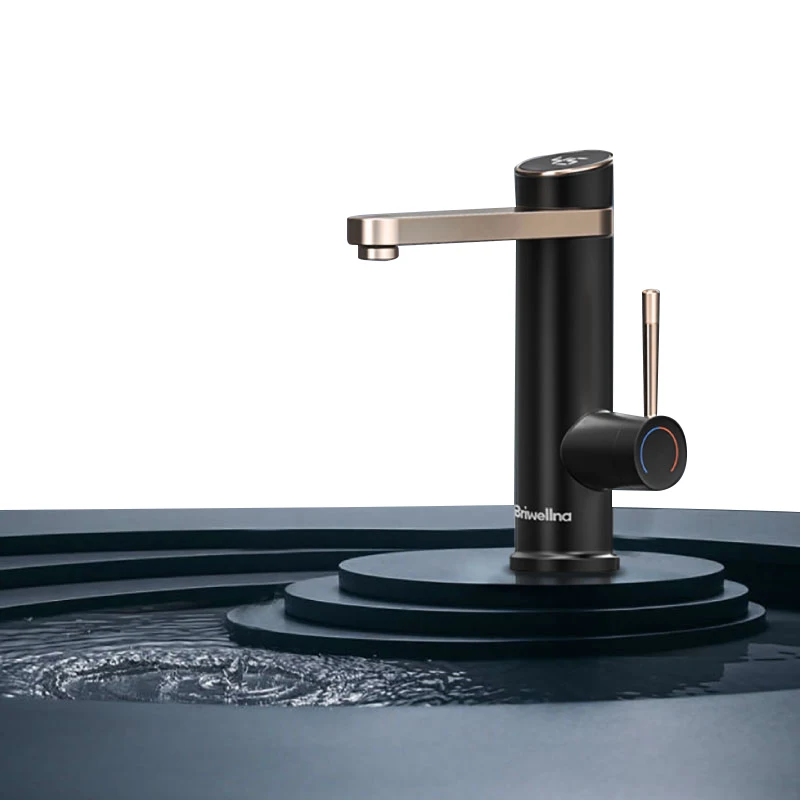 Briwellna 220V Rotating Bathroom Mixer Hot And Cold Mixer Water Tap Instant Electric Heating Water Saving Faucet