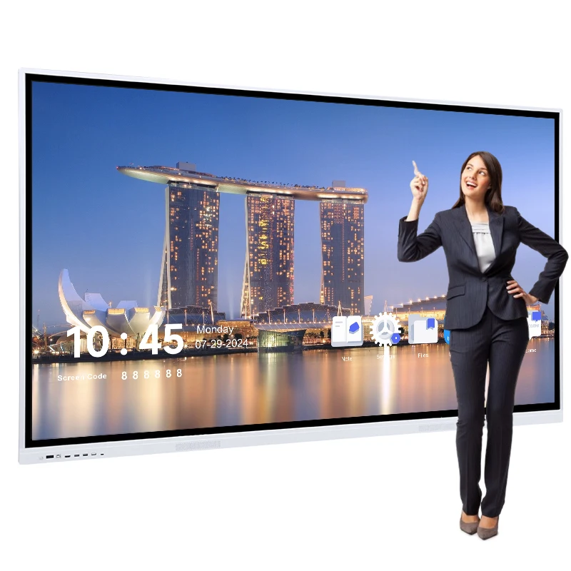 65-Inch Smart Touch Electronic Whiteboard - High-Definition Interactive Screen for Education and Business Meetings