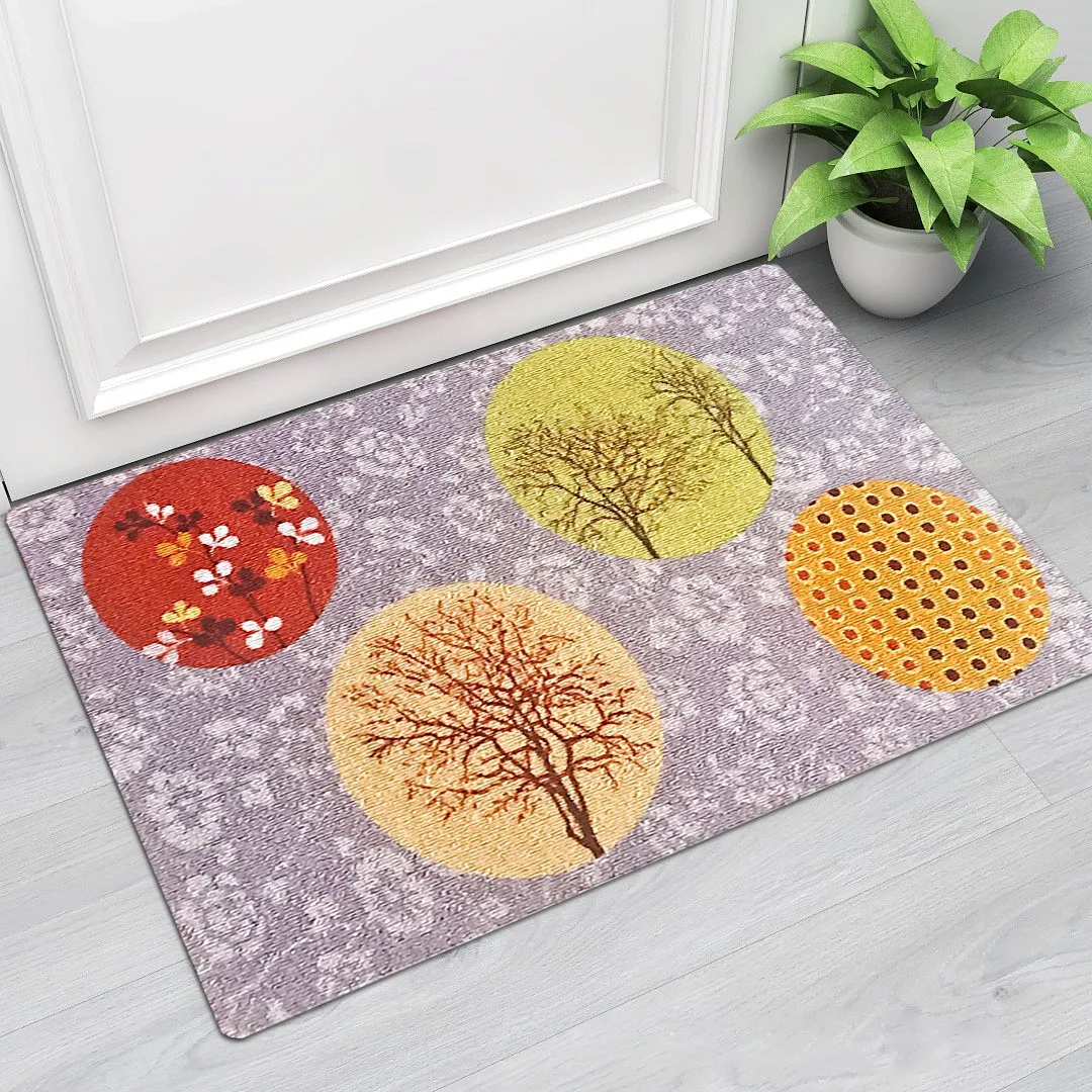 Doorway mat entrance kitchen foot mat bathroom water-absorbent non-slip floral carpet rectangular floor mats