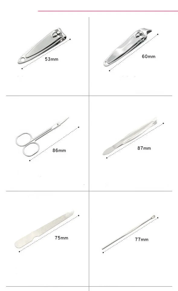 HYF Custom logo Mini Manicure Kit Wholesale Nail Clipper Set With PVC Bag Stainless Steel Deluxe Travel Manicure Set