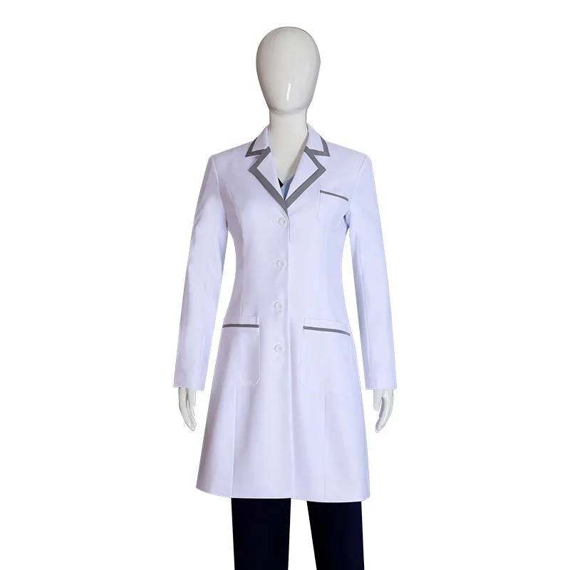 Korean Version of the Casual Hospital Workwear Jacket Wholesale High-end Hospital White Coat Long Sleeve