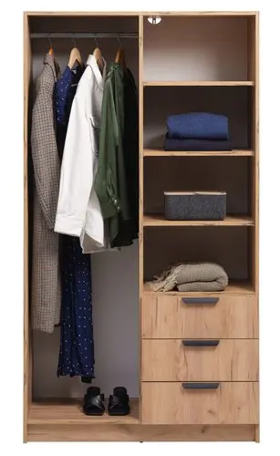 Modern Bedroom Furniture 2 Doors 3 Drawers Closet Storage Wardrobe Design Furniture