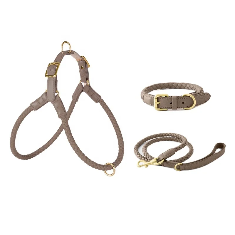 New Design Customized Dog Harness&Collar With Leash Outdoor Pet Hiking Harness Sets Adjustable Pet Collar Leash Sets