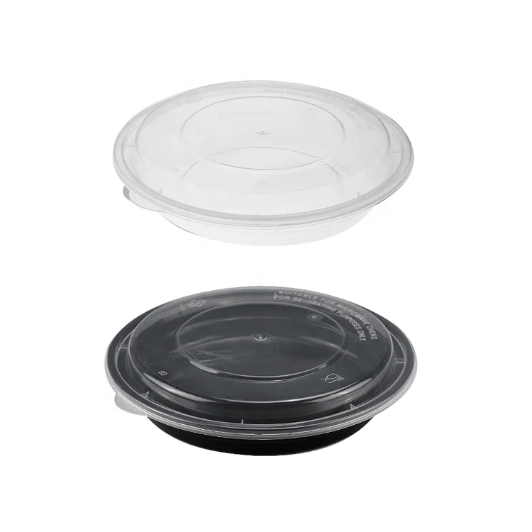 8oz Plastic Round Meal Prep Food Storage Containers with Lids To Go