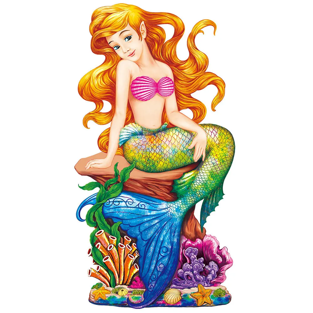 A4 Size Hot Sale New Mermaid Design Unique Shaped Wooden Animal Jigsaw Puzzle for Kids Girls