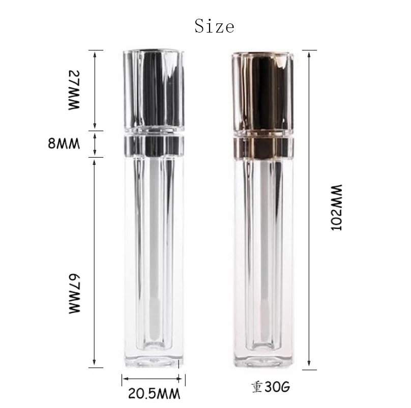 Private Label 8ml Clear Empty Gold Lip Gloss Tube