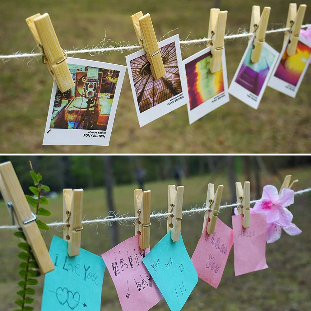 Eco-Friendly Multifunction Household Natural Color Bamboo Pegs for Clothes