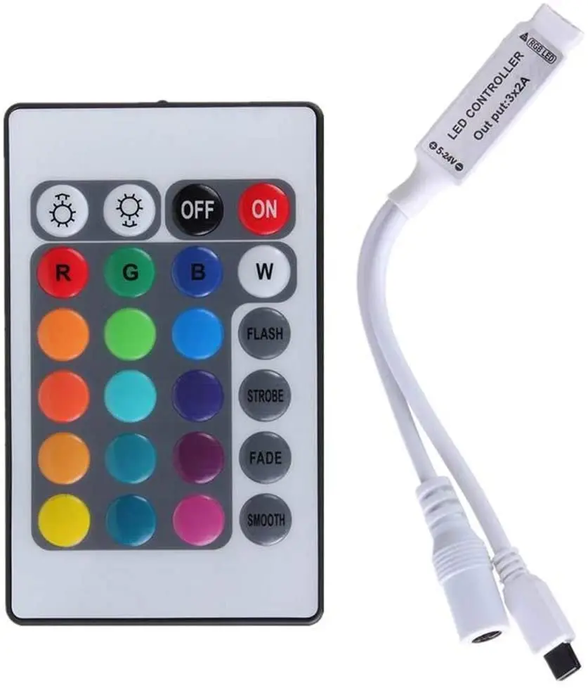 Мини 24key DC5-24v ИК-пульт дистанционного управления для 5050 цветная (rgb) Светодиодная лента с usb-питанием