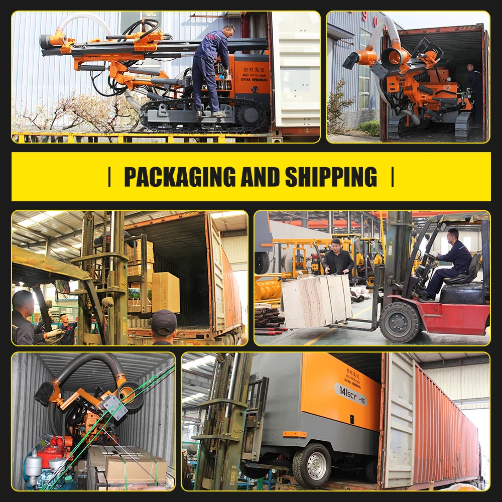 hengwang Crawler DTH integrated dth drilling rig Open Mountain blast hole drilling machine