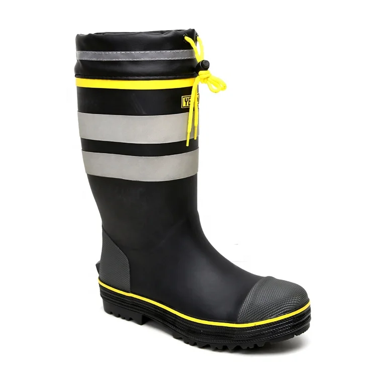 Waterproof Rubber Wellington Rain Boots Wholesale Steel Toe Steel Plate Safety Rubber Gum Boots for Industry