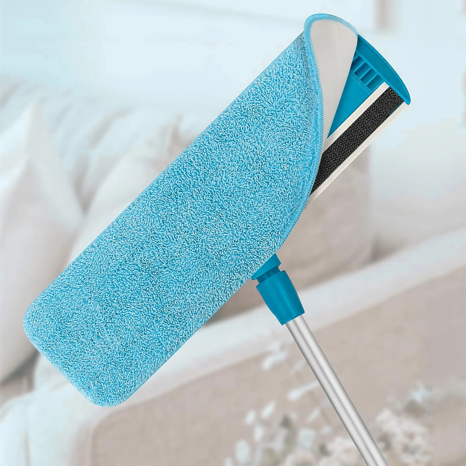 Strong Absorbing Magic Mop Set for Home Use Microfiber Cleaning Flat Stainless Steel Handle with Twisted Cotton Cloth Head Floor
