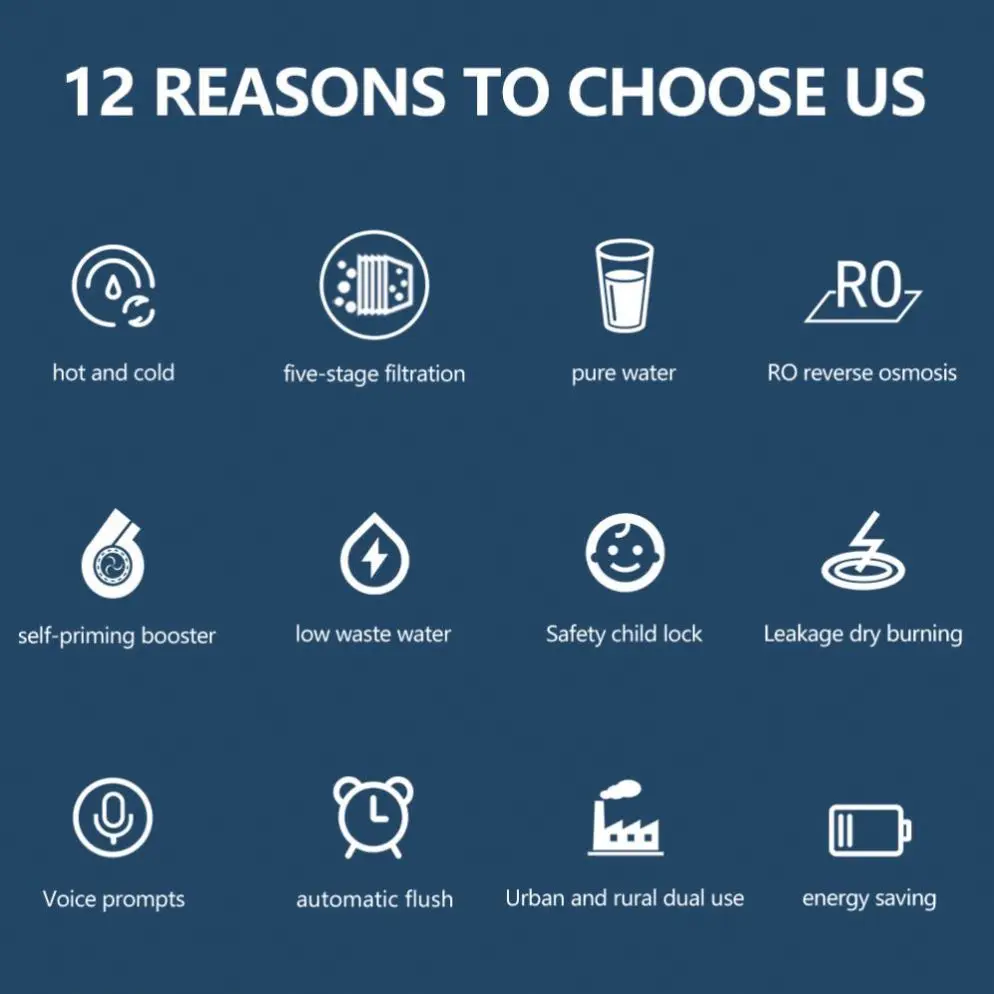 Custom Or Standard Ultrasonic Built Osmosis Inversa Water Purifier Pure Drinking Hot And Cold Wall Mounted Water Dispenser