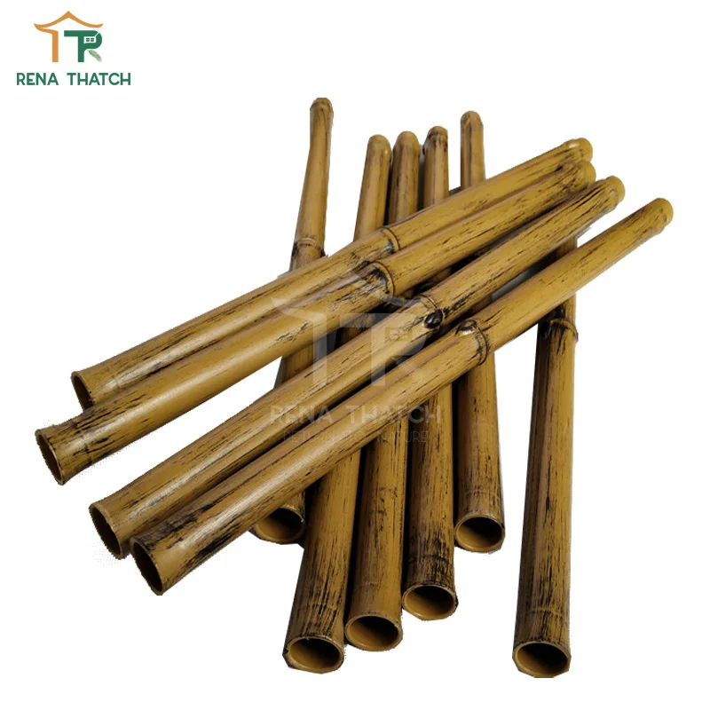 Green Yellow Color Artificial Bamboo Pole Synthetic Stick Stake Canes Plastic
