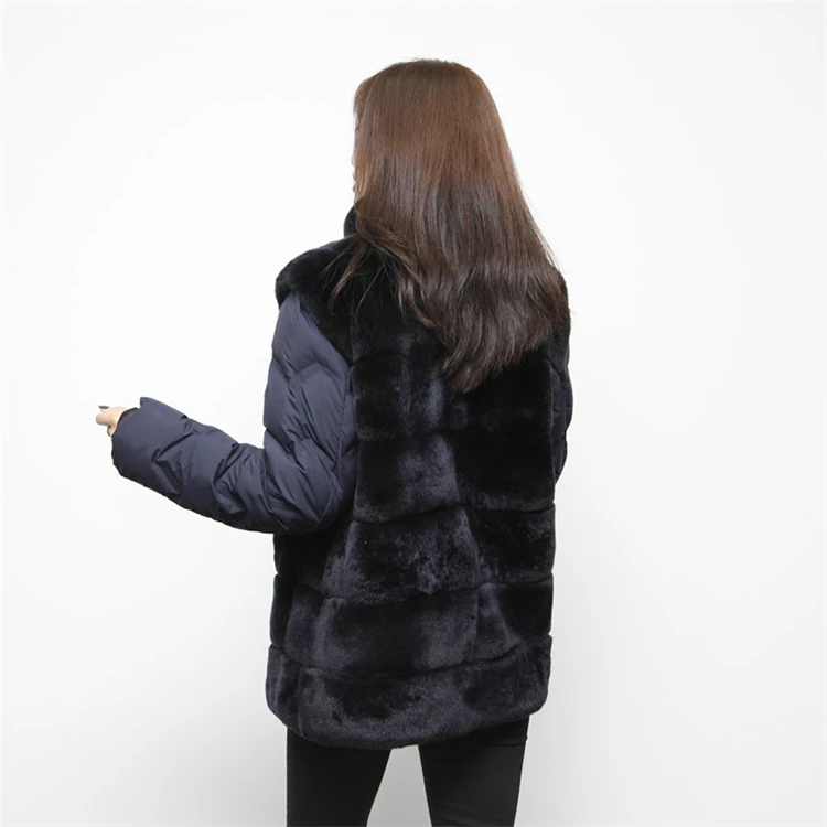 Wholesale Fall Winter Coats Fleece Windbreaker Weather Trekking Jackets Rex Down Coat With Sleeve