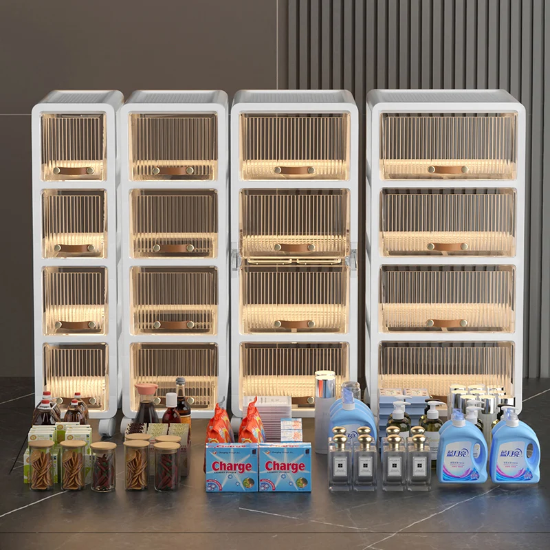 The New Plastic Drawer Storage Office Organization Storage Basket Modern Is Suitable for The Office Multifunction White 100pcs