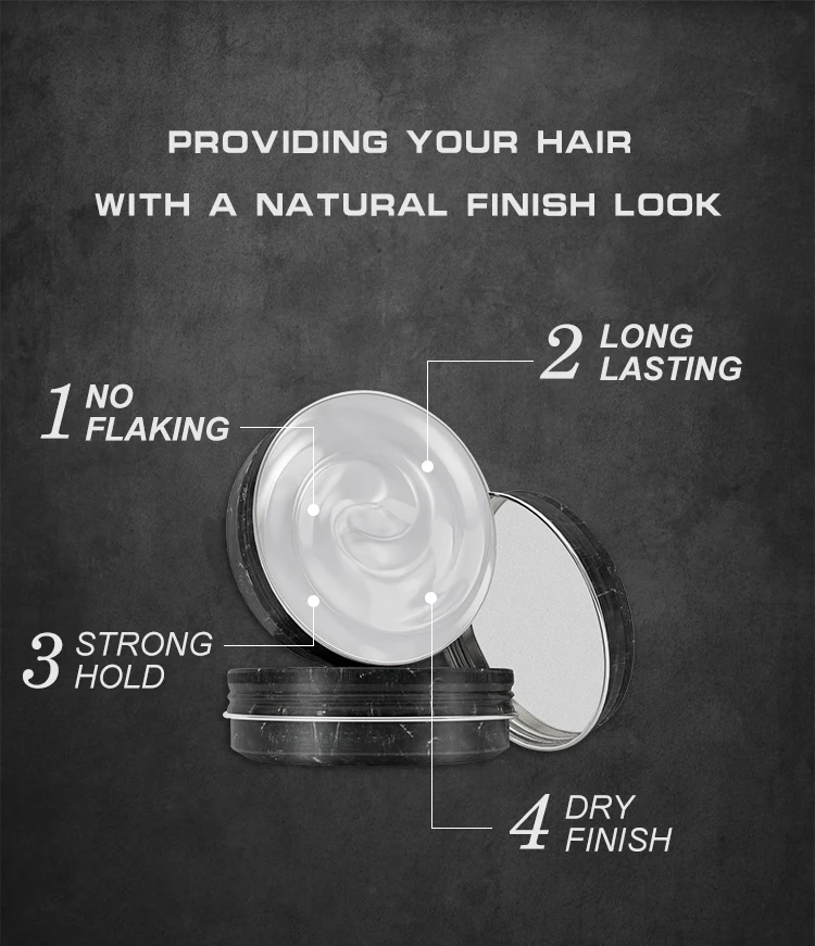 Private brand 100g water based Wax vegan strong hold  hair clay pomade for men Matte Hair Clay