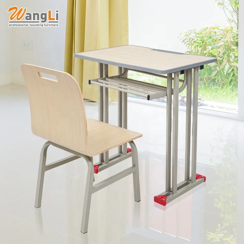 Classroom desk and chair modern single seat student desk and chair school study table