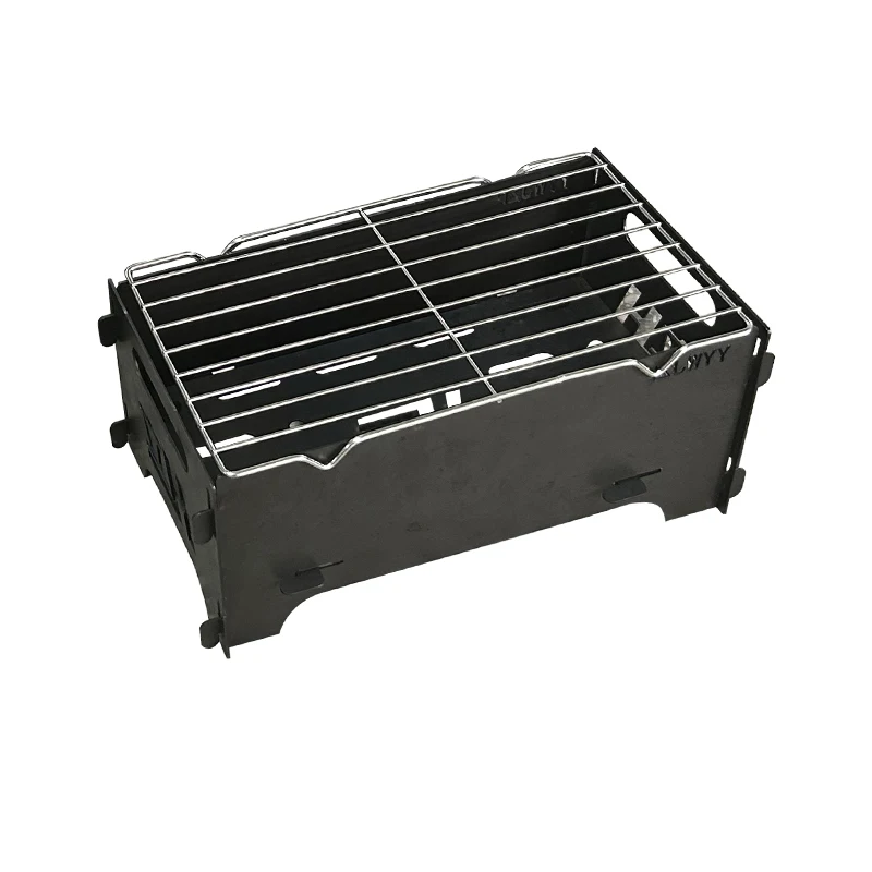 Portable Steel Iron Charcoal Grill  for Garden Cooking Folding Features for Roasting at Outdoor Parties