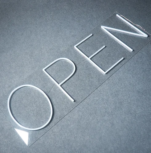 Mагазинов на заказ led неоновый знак открыть с прозрачная акриловая задняя панель неоновая вывеска для организаций и магазинов