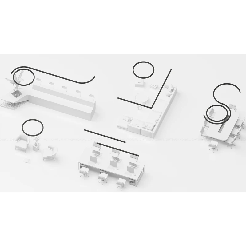 Recessed Mounting Black 2 Wire Magnet Track Rail System Linear 48V LED Lamp Tracklight Adjustable Magnetic Rail LED Track Light