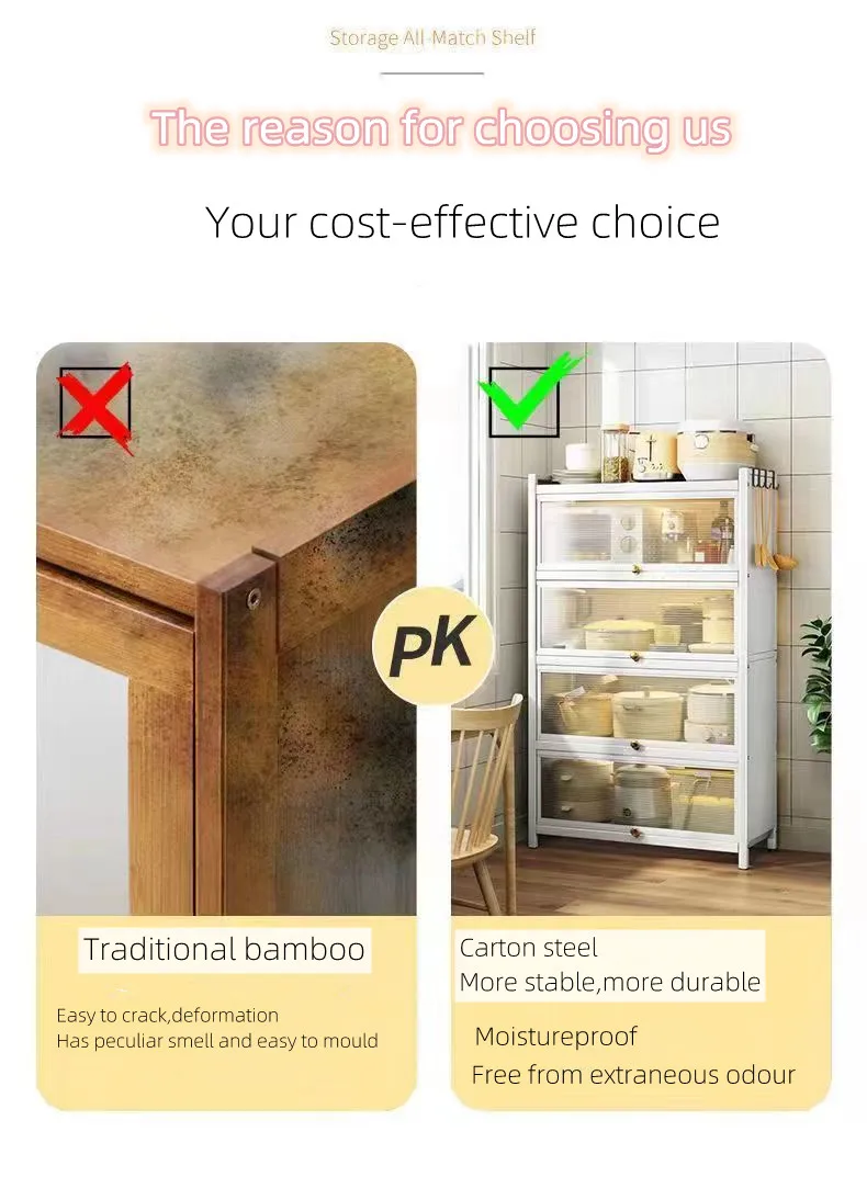 Large living room with door kitchen shelf for storing multifunctional bowls and chopsticks dish storage layer cabinet