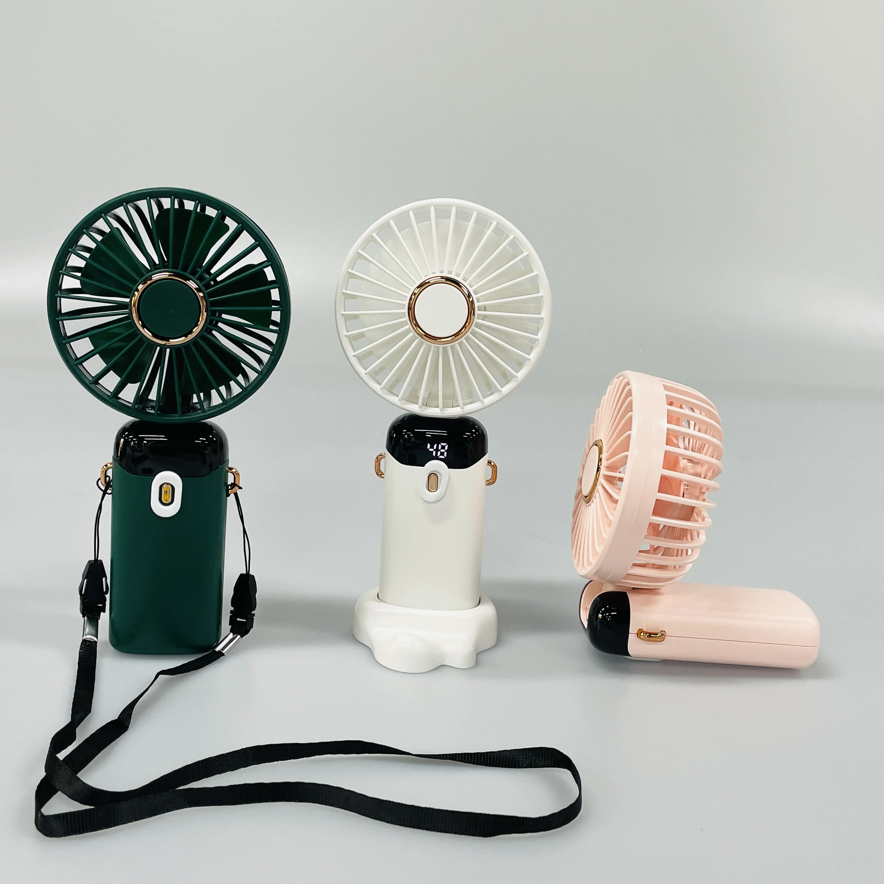 Rechargeable Pocket Size Air Circular Hand Fan Outdoor 1200mAh Handheld Portable Foldable Electric Mini Fan