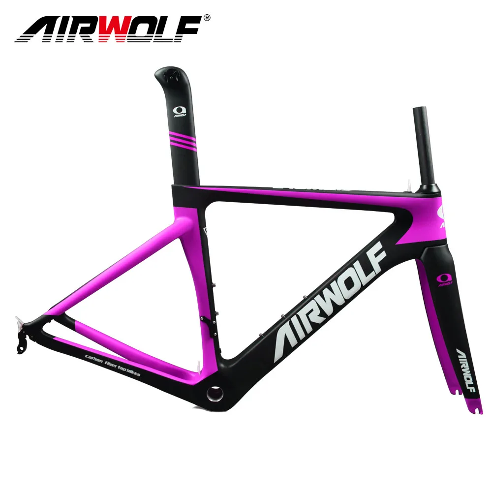OEM ODM Super Light Internal Routing Bicycle Frameset Airwolf Bicycle Frame T800 Toray Fiber Carbon Road Bike Frame Aero