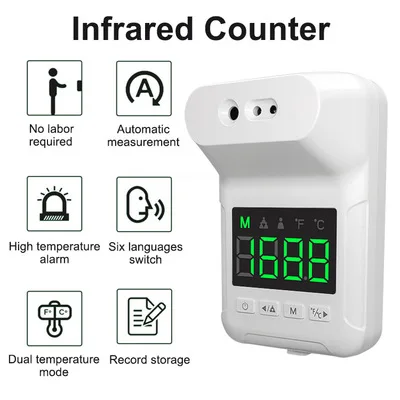
Touchless K3S Wall-mounted Thermometer with Alarm System and six languages voice broadcast 