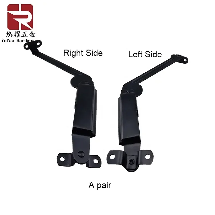 Safe Black Flip Furniture Accessories Storage Cabinet Door Hinges / Ottoman and Bench Cover Stay Hinges Metal Iron Free 100pcs