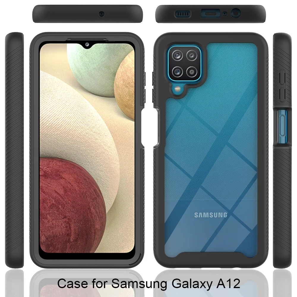 Противоударный чехол для Samsung Galaxy A12 с жестким поликарбонатом чехол-бампер из ТПУ оптовая