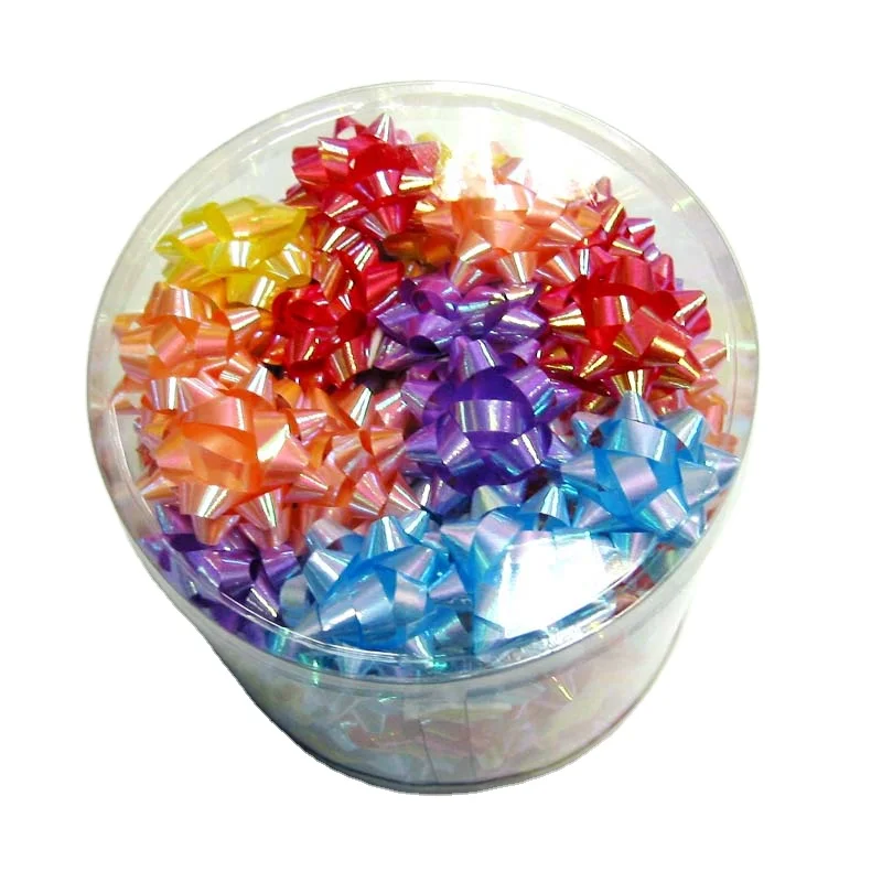 10 Colors 7cm Wholesale metallic custom color material mini big decoration Christmas star bow gift ribbon bow