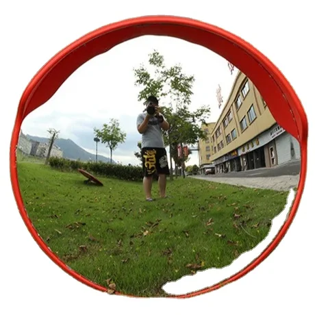 80Cm /100Cm New Safety Polycarbonate Unbreakable Orange Traffic Convex Mirror Outdoor