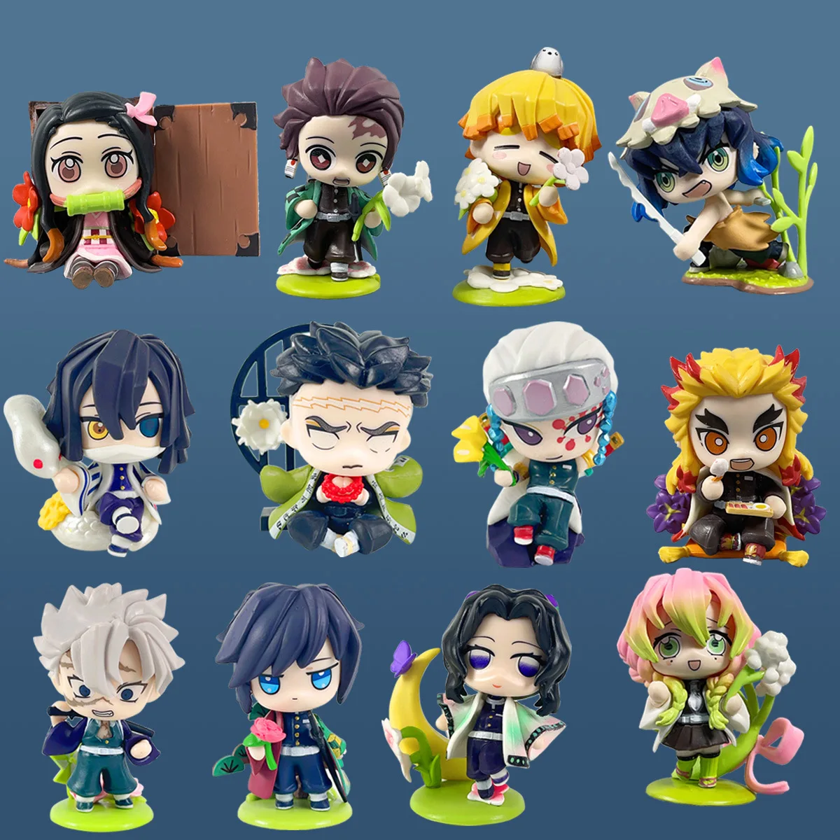 6 шт./набор фигурка манги Tanjirou Nezuko Zenitsu Kyoujurou Kanroji Kamado Birth Flower Ver. Фигурка ПВХ аниме игрушки