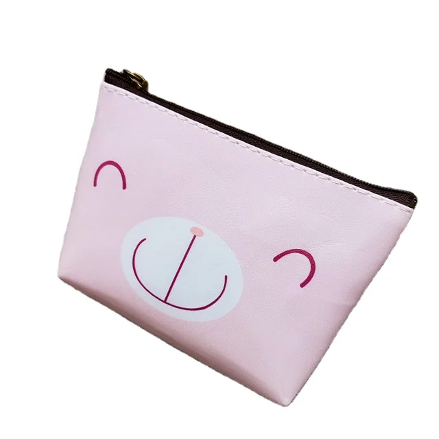 LUMI Personalized customized LOGO cute pink PU leather pouch coin wallet coin holding bag