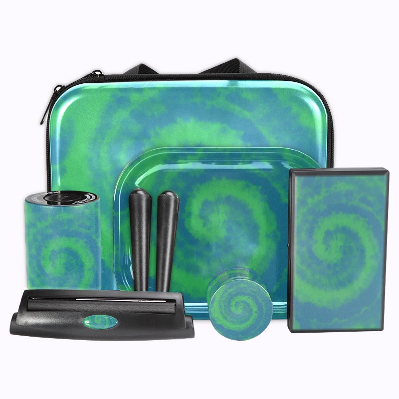 Factory Hot Selling Smoke Kits Custom Logo Ashtray Grinder Rolling tray 7 in 1 Smoking Kit Set