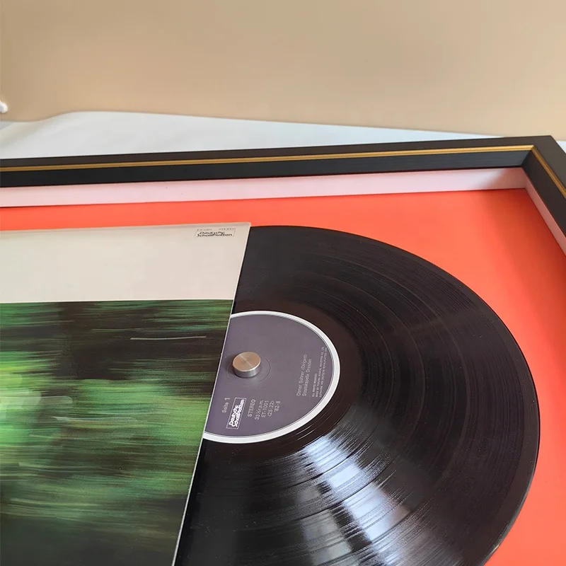 Aluminum Frame 12 inch Black Groove Vinyl Record Album Frame for Collection or Gift