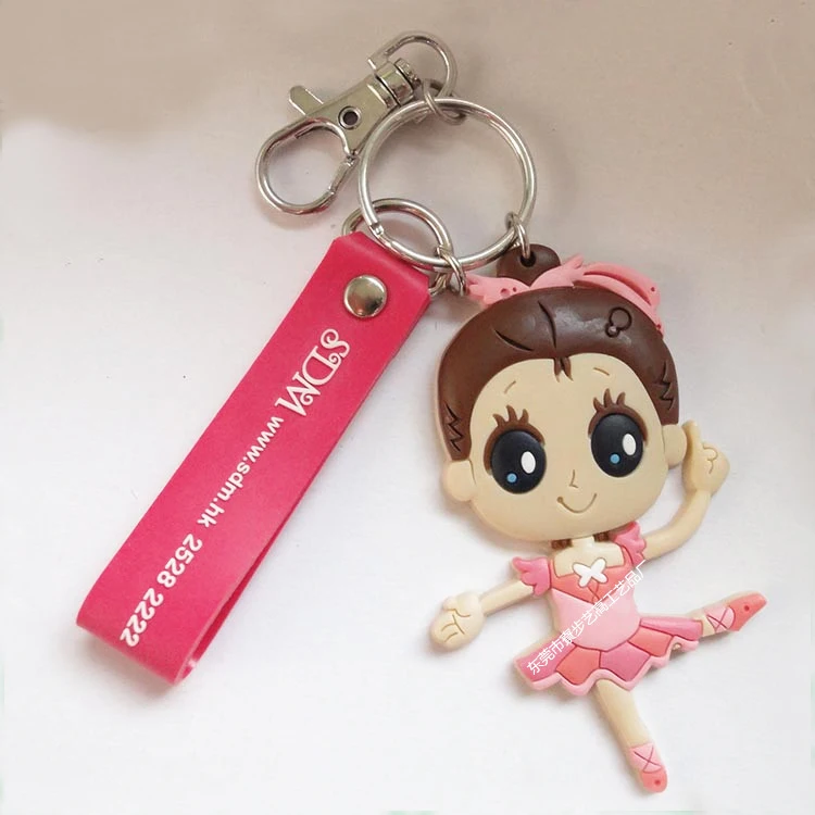 Factory custom eco-friendly embossed 3d PVC keychain