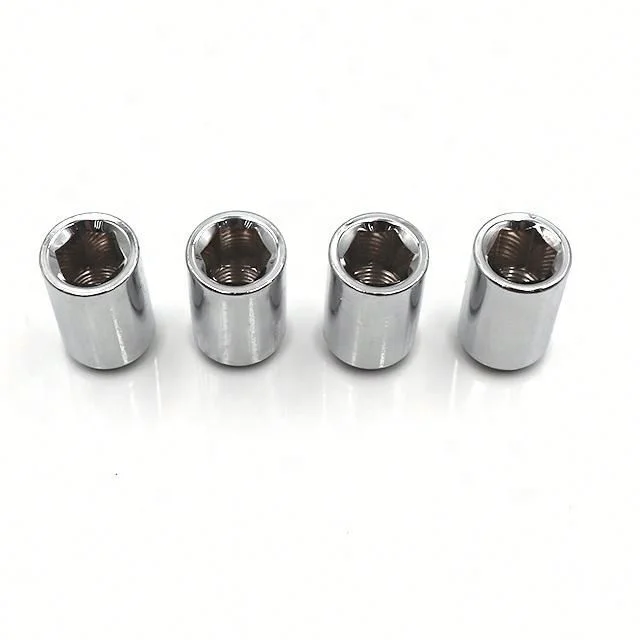 End Point 2pcs Anti Theft 7 8' Hex Lock Nuts Tyre Wheel Super Steel 6 Finish Chrome Acorn Car Grade 8.8 M12 X 1.5 Tuner Nut