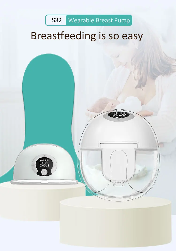 New Launch Rechargeable Wearable Breast Pump 4Modes Free-Hands Silicone Electric for Breast Milk Storage plastic