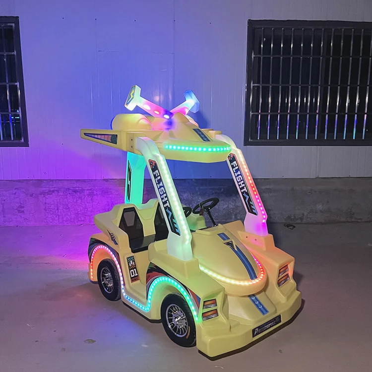 2024 New Arrival Outdoor Indoor Backyard Kiddie Rides Electric Battery Operate Luminous Light Mech Aircraft Bumper Car for Sale