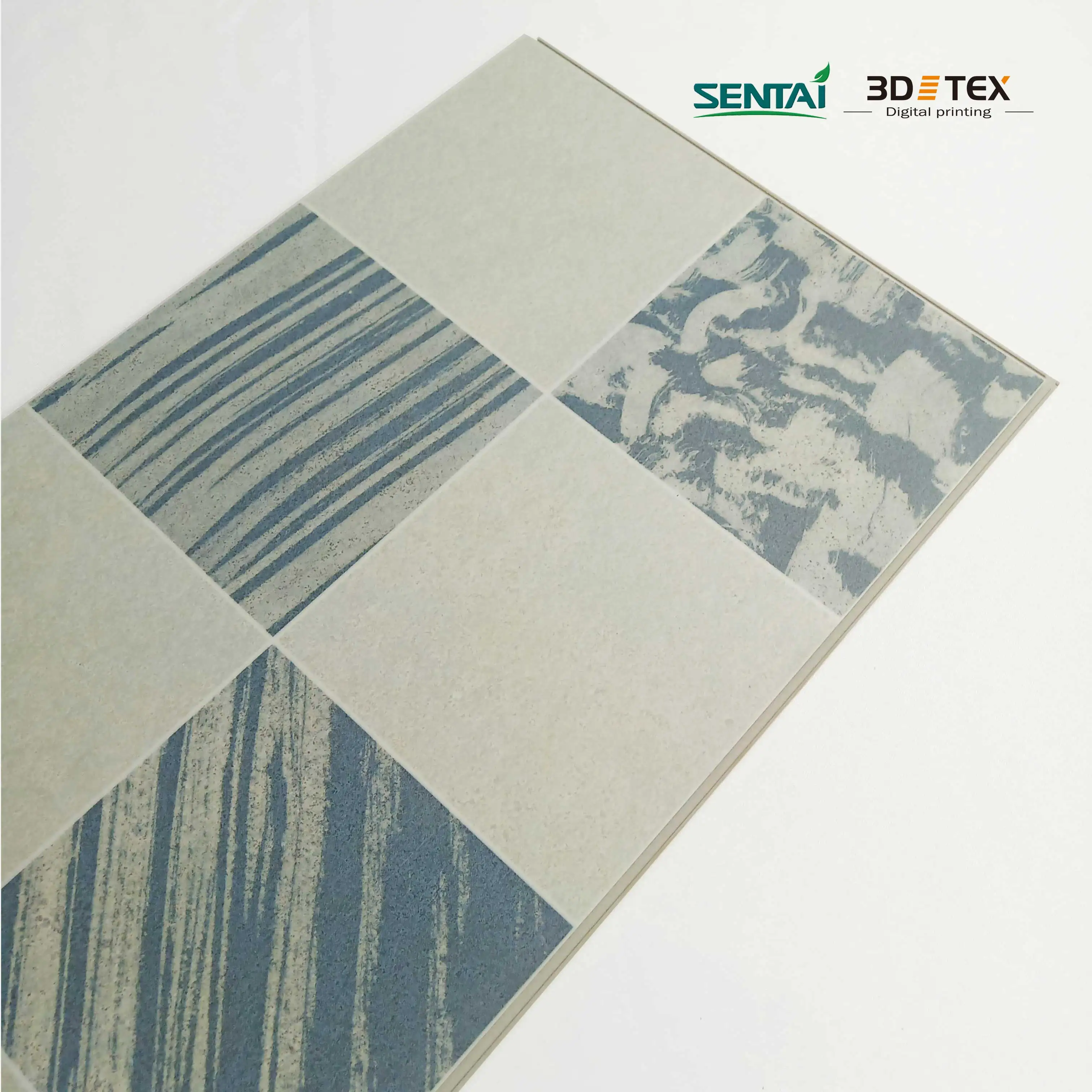 sentai spc flooring European pattern Stone tiles  pvc flooring Indoor 3d tex Luxury 4mm plasticdigital printing tiles