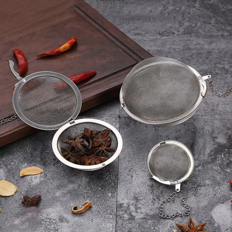 High quality 304 Stainless Steel Silver Spice Mesh Ball Tea Infuser Tea Strainer