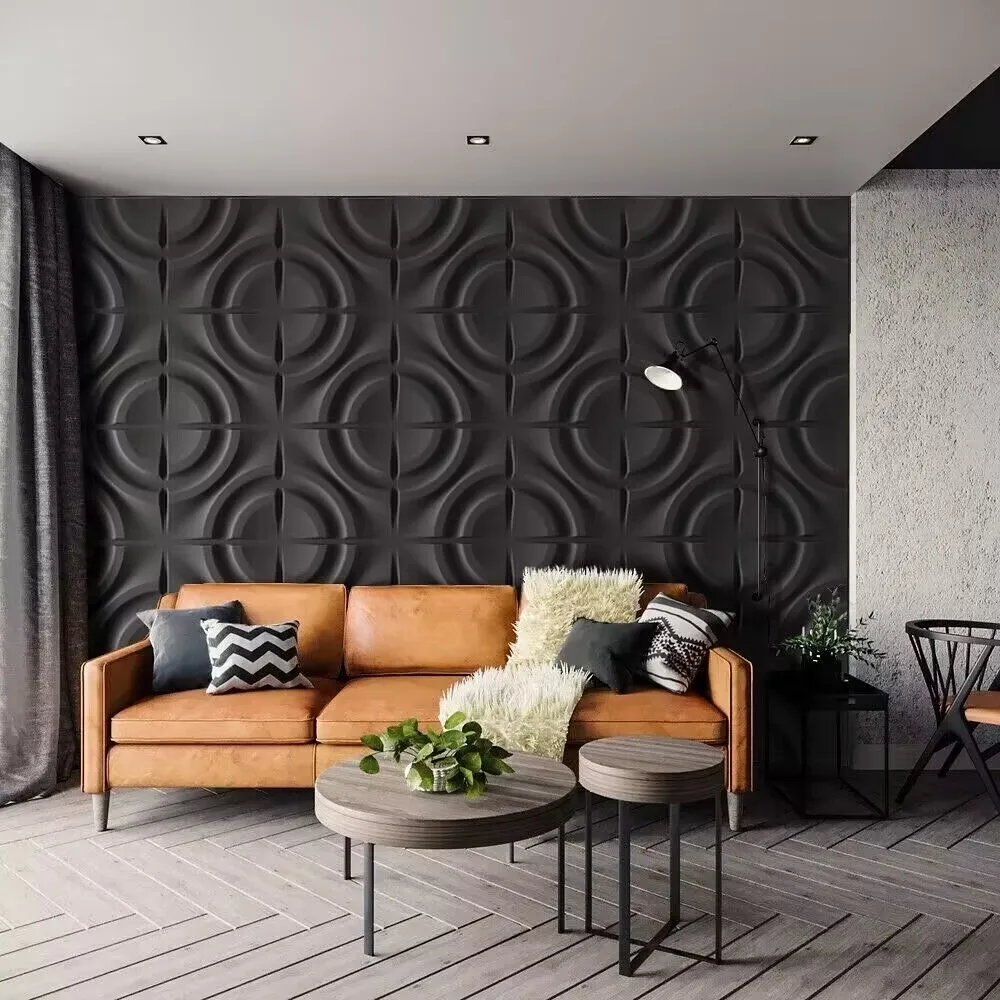 20230 New Designs Living Room Easy to Install Circle Pink 3D PVC WALL PANEL