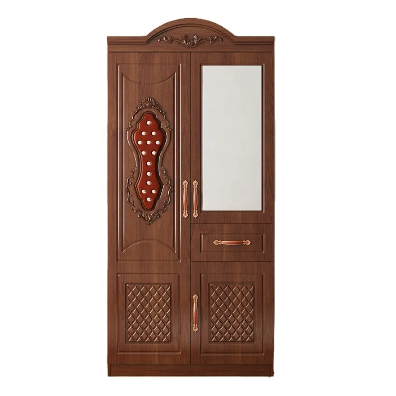 Custom storage wardrobe closet large wardrobe bedroom furniture 2 doors 1000mm mdf wardrobe plastic for home