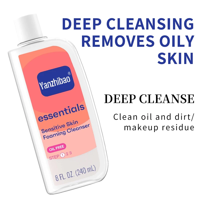 Essentials Oil-Free Daily Face Wash Anti-Aging Whitening Foaming Facial Cleanser Glycerin All Ages Removes Acne-Causing Dirt