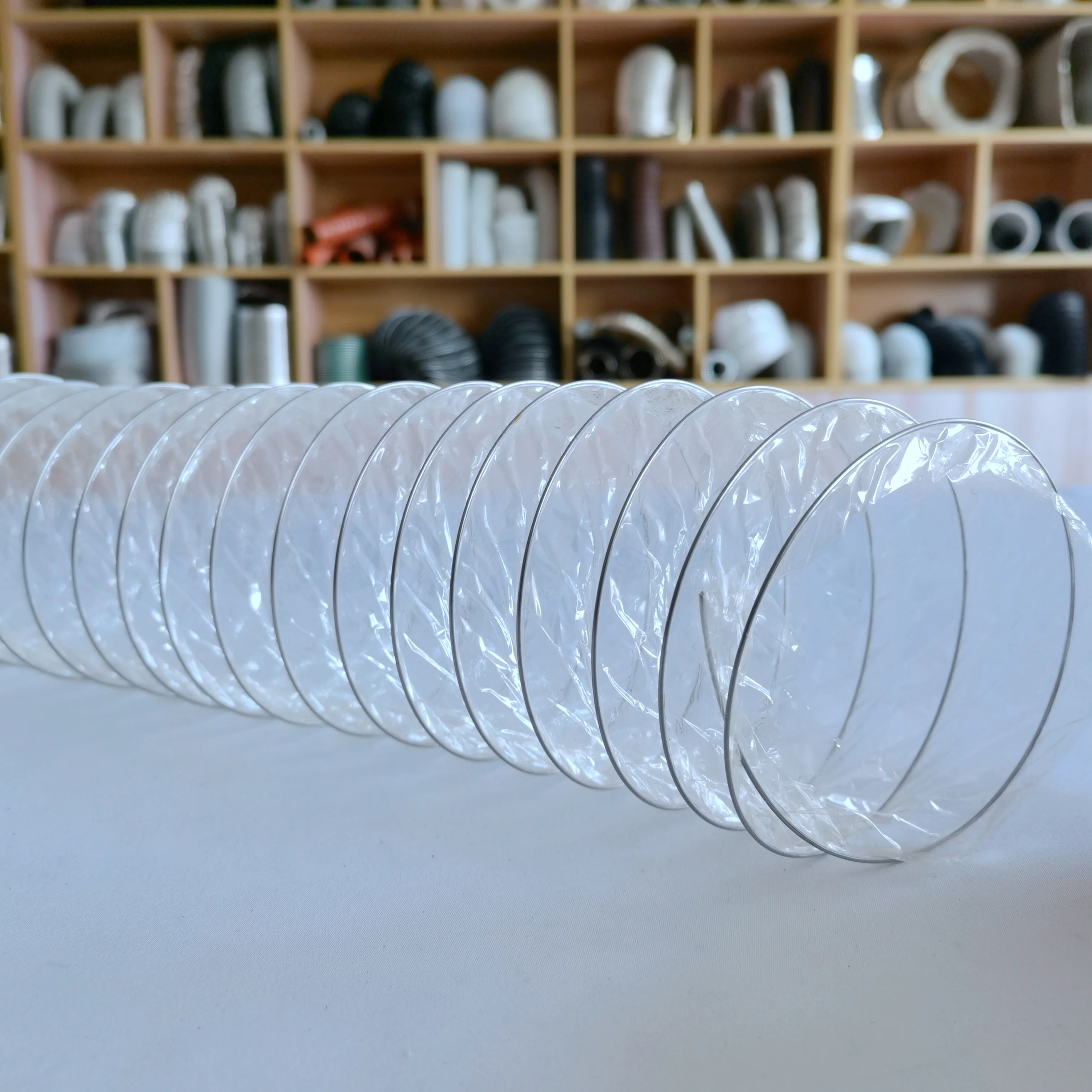 Flexible transparent plastic helix air ducting for Home Appliance Parts